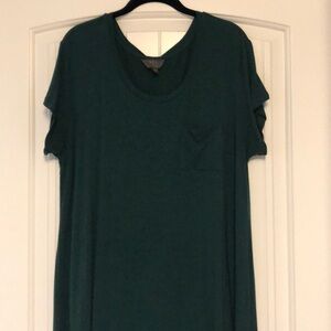 Short sleeve dark green Tshirt dress